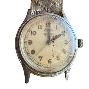 Vintage Medana Military Style Watch WW2? Era w/ Band For Parts or Repair